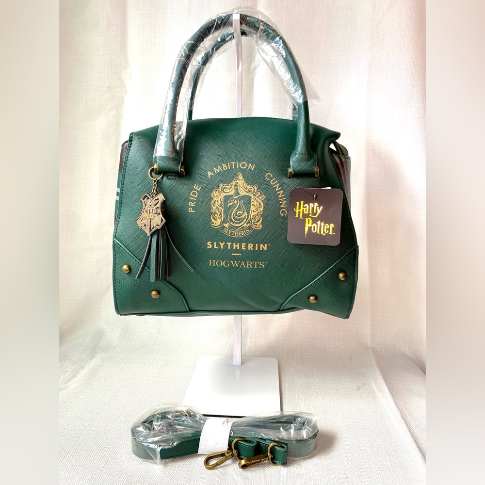 SOLD HARRY POTTER SLYTHERIN Green Plaid Top Handle Satchel Handbag by Bioworld